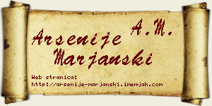 Arsenije Marjanski vizit kartica
